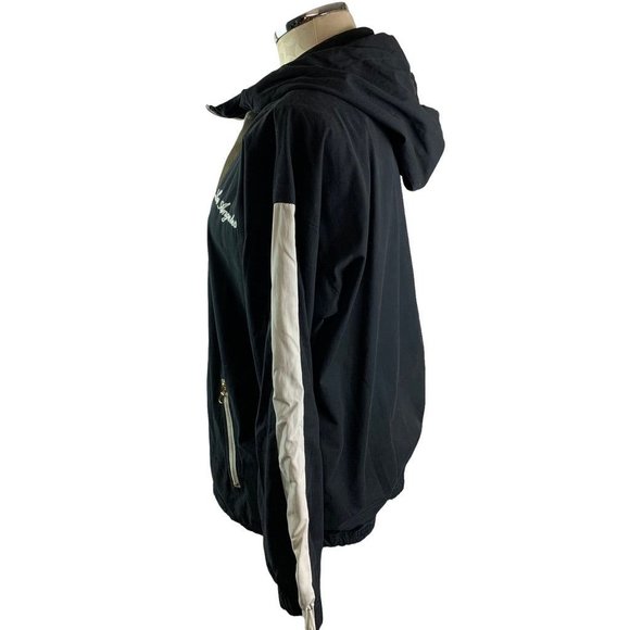 Small Forever 21 "Los Angeles" Women's Black Pull Over Hooded Jacket - Picture 3 of 8